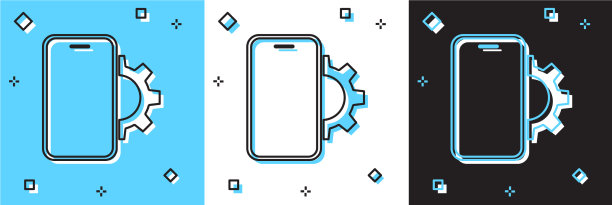 设置电话维修服务图标隔离在蓝色和图片下载