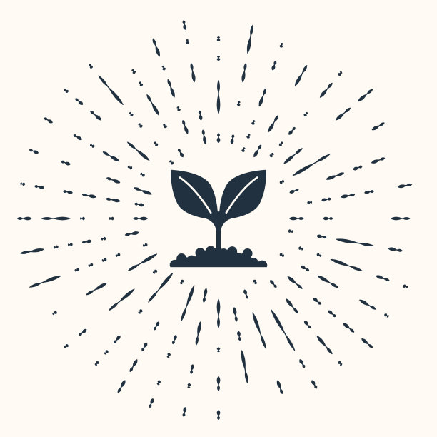 灰色植物图标孤立在米色背景种子图片下载