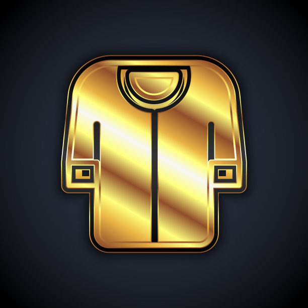 金色棒球t恤图标孤立在黑色图片下载