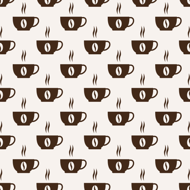 无缝图案咖啡杯图片下载