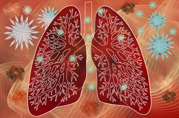 新型冠状病毒3D对人体肺器官的损害。分形模型,抽象图片下载