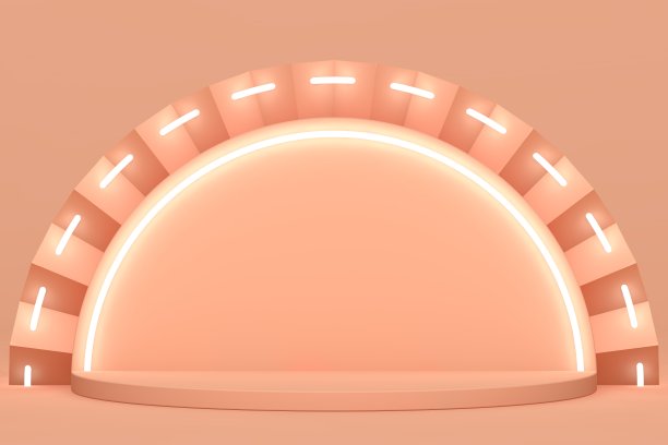 领奖台和最小抽象背景，3d渲染几何形状，舞台上的奖项在现代网站。空产品站。图片下载