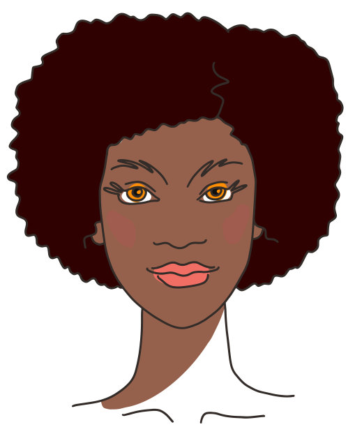 抽象女性肖像与卷发线图片下载