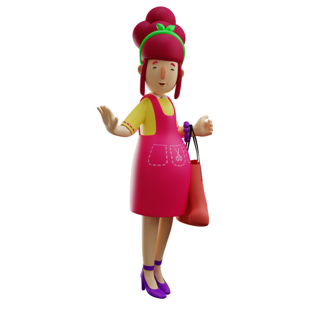 可爱妈妈3D卡通设计，微笑的脸图片下载