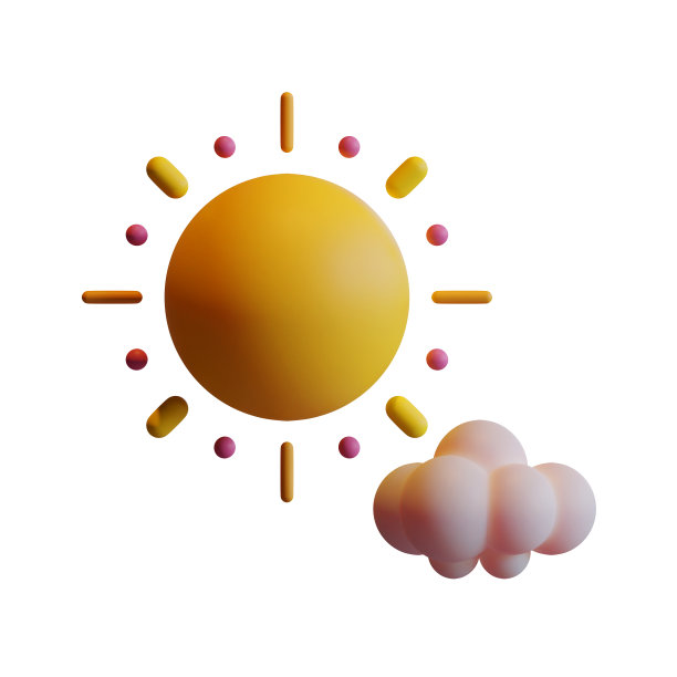 夏季太阳3D渲染插图，适合夏季，旅游，假期，或度假事件的主题。图片下载