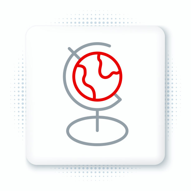 线地球地球仪图标孤立在白色背景图片下载