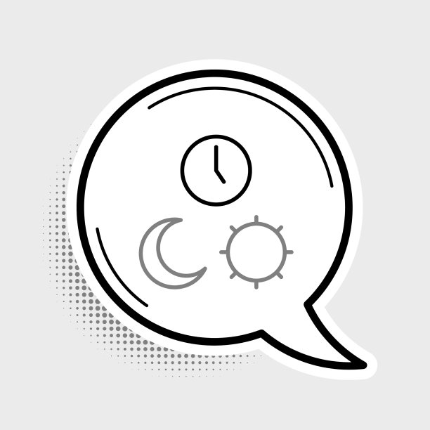 线日夜与时间图标孤立在灰色图片下载