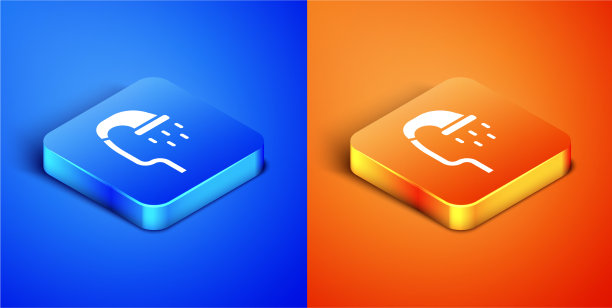 等距的宠物淋浴图标孤立在蓝色和图片下载