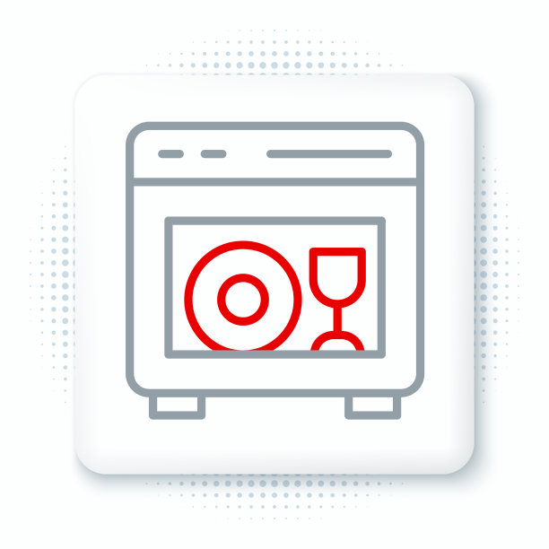 线厨房洗碗机图标隔离上图片下载