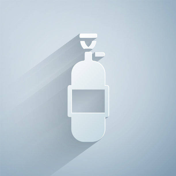 剪纸丙烷气罐图标隔离灰色图片下载