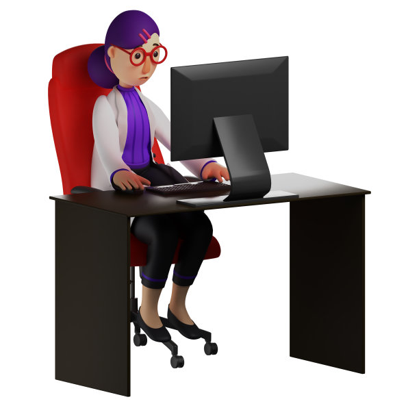 3D女医生图片持有工作在桌子上图片下载