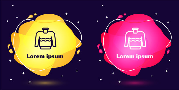 设置线毛衣图标孤立在蓝色背景图片下载