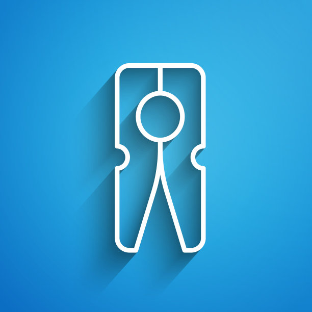 白线旧木衣钉图标孤立上图片下载