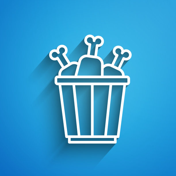 白线鸡腿在包装盒图标图片下载