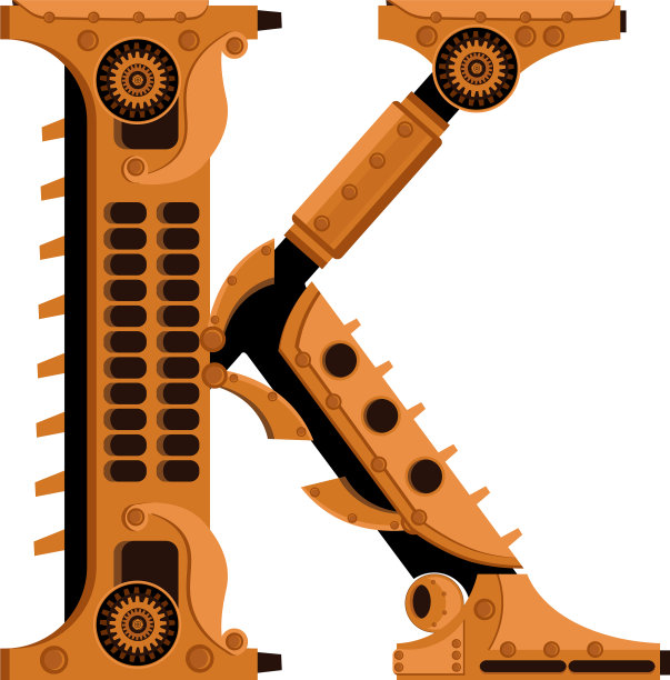 蒸汽朋克风格的字母k的主题图片下载
