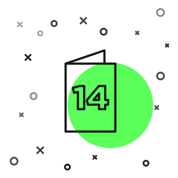 黑色线贺卡图标孤立在白色图片下载