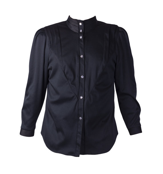 系扣衬衫，女性隔离在白色背景。夏天的衬衫图片下载