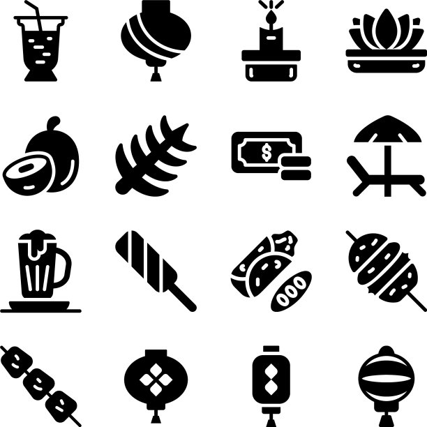 新加坡地标和元素的坚实风格图片下载