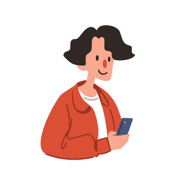 一个男人用他们的智能手机可爱的公寓图片下载