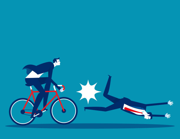 商人驾驶自行车撞到图片下载