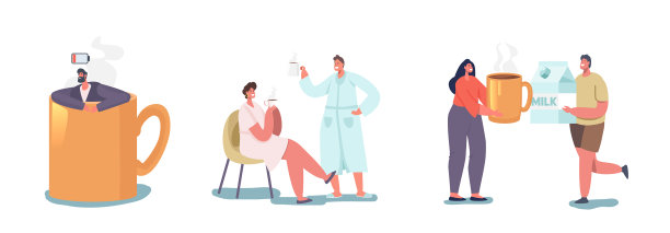 人们早上喝咖啡的概念员工图片下载