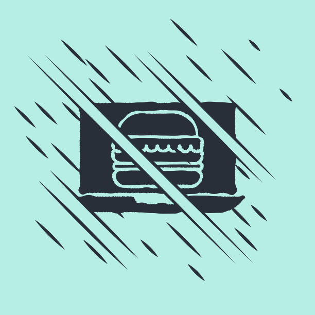 黑色的在线订购和汉堡外卖图标图片下载