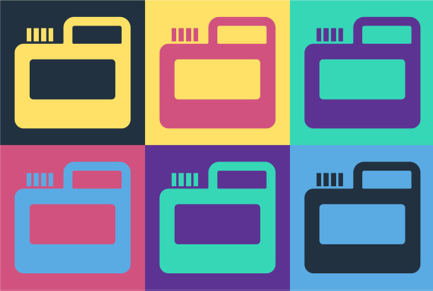 波普艺术颜料水粉罐上染图标孤立图片下载