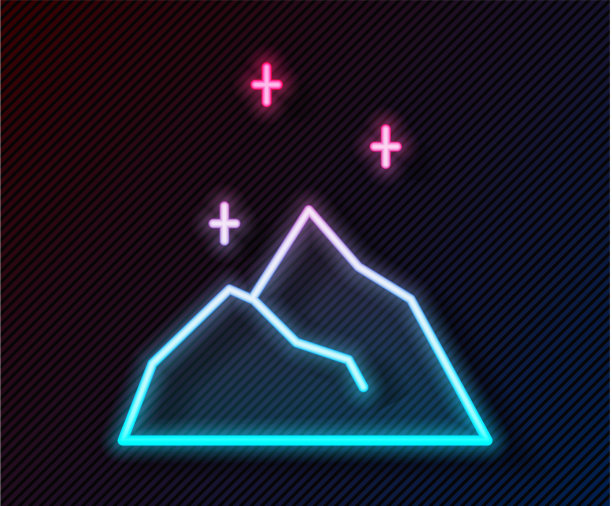 发光的霓虹灯线魔术粉图标隔离图片下载