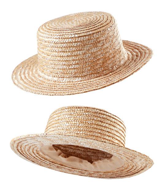 草帽放在白色的背景上。孤立的图片下载