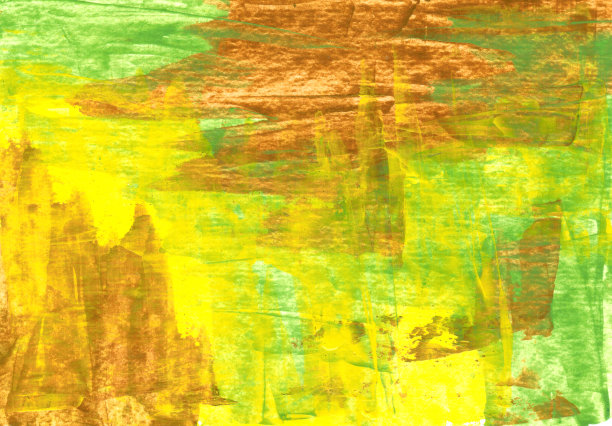 抽象手绘彩色和纹理背景。黄色、绿色和棕色混合在一起。抽象的线条和斑点。室内画，现代艺术。美丽的创意印刷图片下载