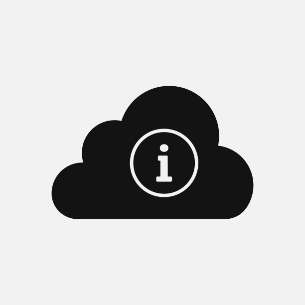 云与信息标志图标。矢量插图孤立在白色背景。图片下载