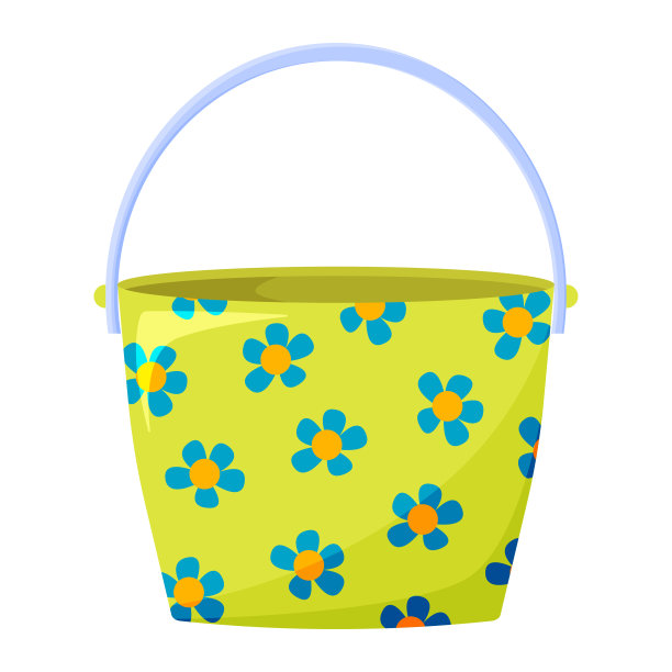 彩色桶插图孤立在白色的背景图片下载