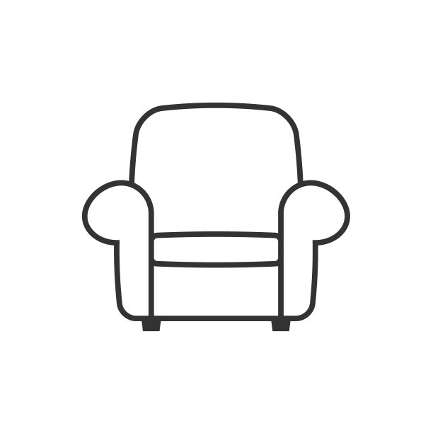 扶手椅图标。沙发的象征。沙发休息室的迹象。客厅室内家具标志。矢量插图形象。图片下载