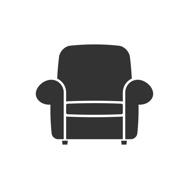 扶手椅图标。沙发的象征。沙发休息室的迹象。客厅室内家具标志。矢量插图形象。图片下载