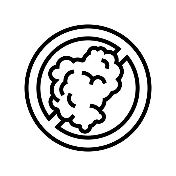 禁止吸烟标志线图标矢量插图图片下载