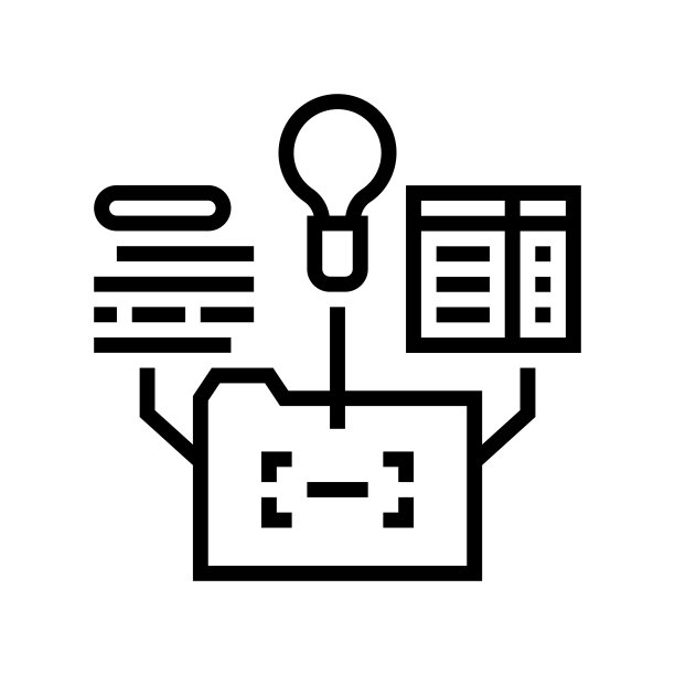 思路财务战略线图标矢量插图图片下载