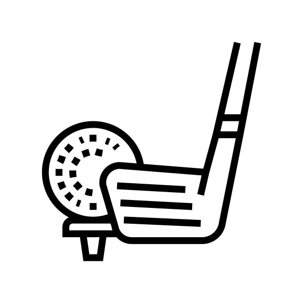 高尔夫游戏线图标矢量插图图片下载