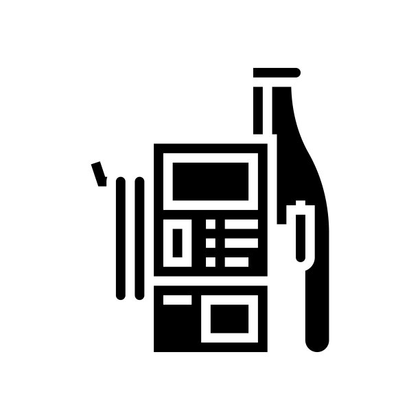 车站洗车服务字形图标矢量插图图片下载