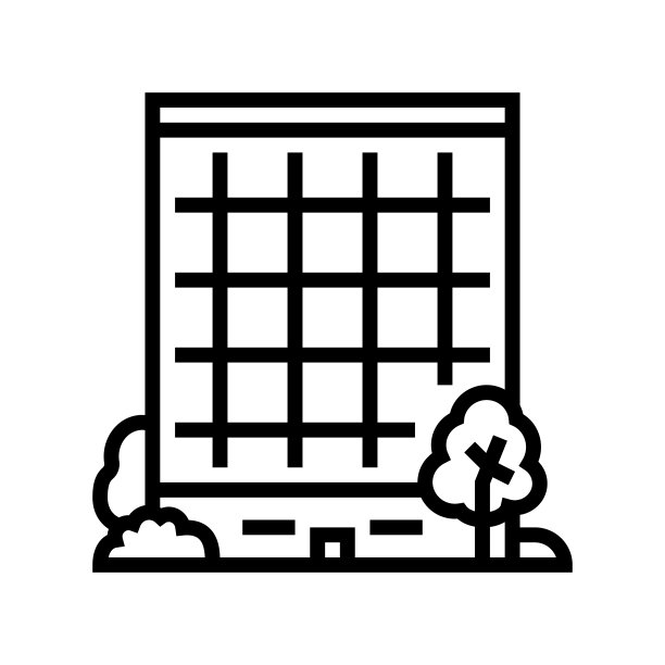 商业中心园艺线图标矢量插图图片下载