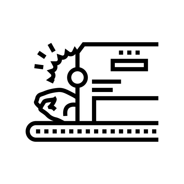 切鸡机线图标矢量插图图片下载