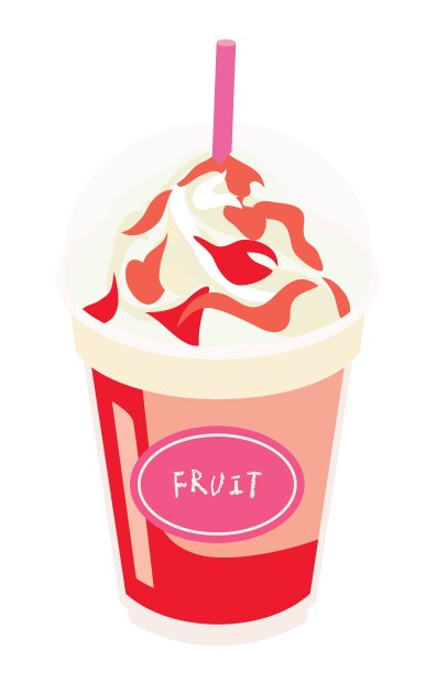 粉色冰沙的插图图片下载