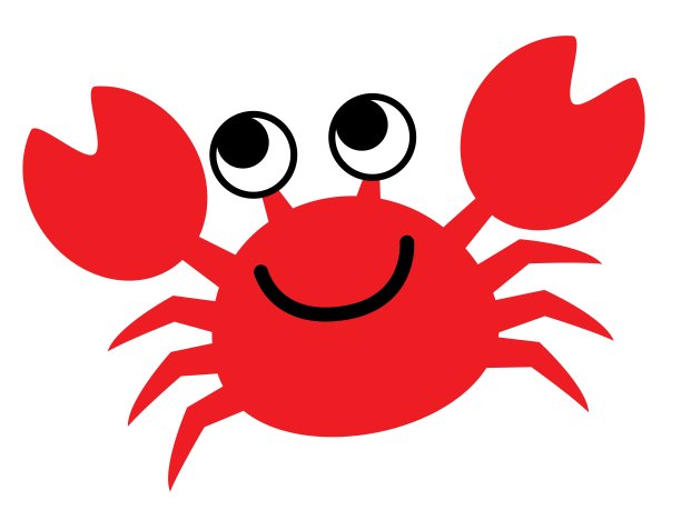 简单可爱的红蟹插图图片下载