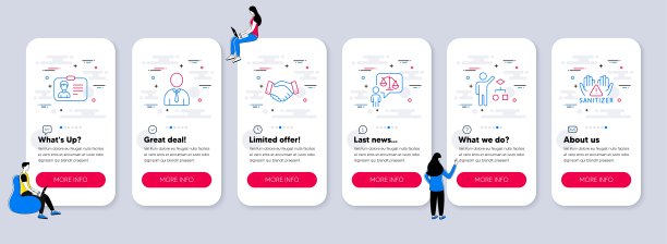 一组人物图标，如人，律师，员工握手。向量图片下载