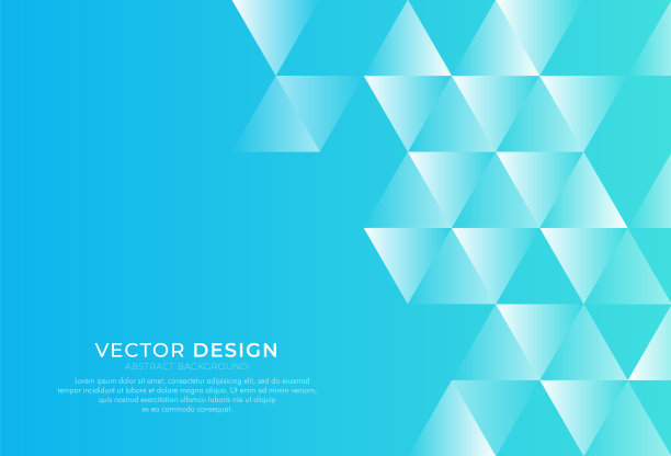 浅蓝色抽象梯度向量背景。透明白色三角形创意设计模板。现代的几何元素。适合封面，海报，横幅，宣传册，广告，传单，墙纸。矢量图图片下载