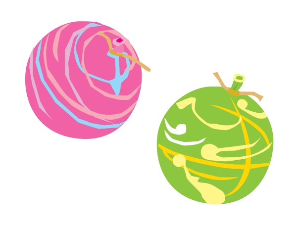 粉色和绿色的溜溜球钓鱼在日本的节日。图片下载