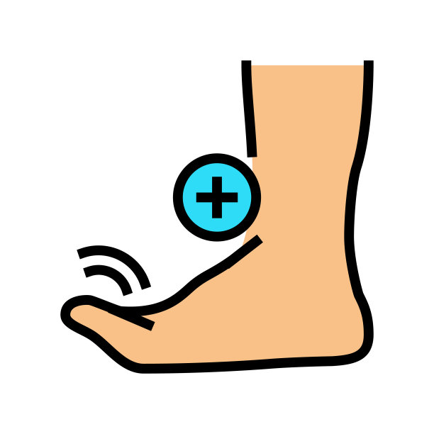 弯曲手指脚颜色图标矢量插图图片下载