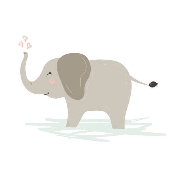 可爱大象矢量插图图片下载