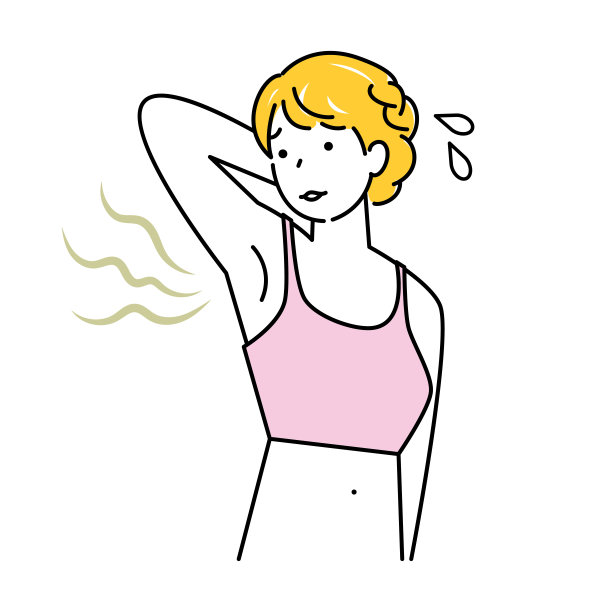 为腋下气味烦恼的泳装女人矢量图图片下载