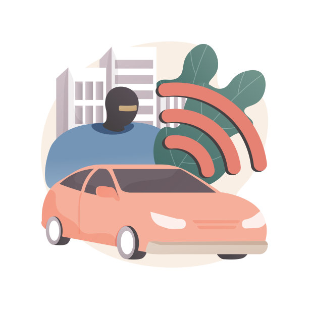 汽车报警系统抽象概念矢量图。图片下载