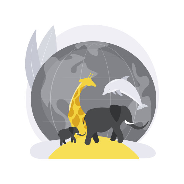 野生动物保护抽象概念矢量插图。图片下载